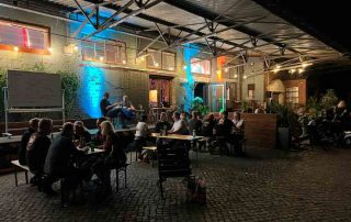 Sitting together in the evening