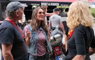 Party participants talking to each other