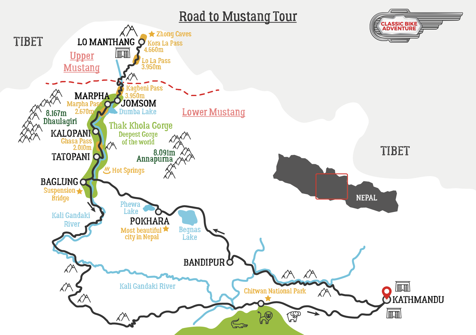 South of the Clouds Yunnan Motorcycle Tour Map
