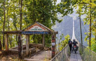 Riding-on-a-Suspension-bridge-in-Nepal