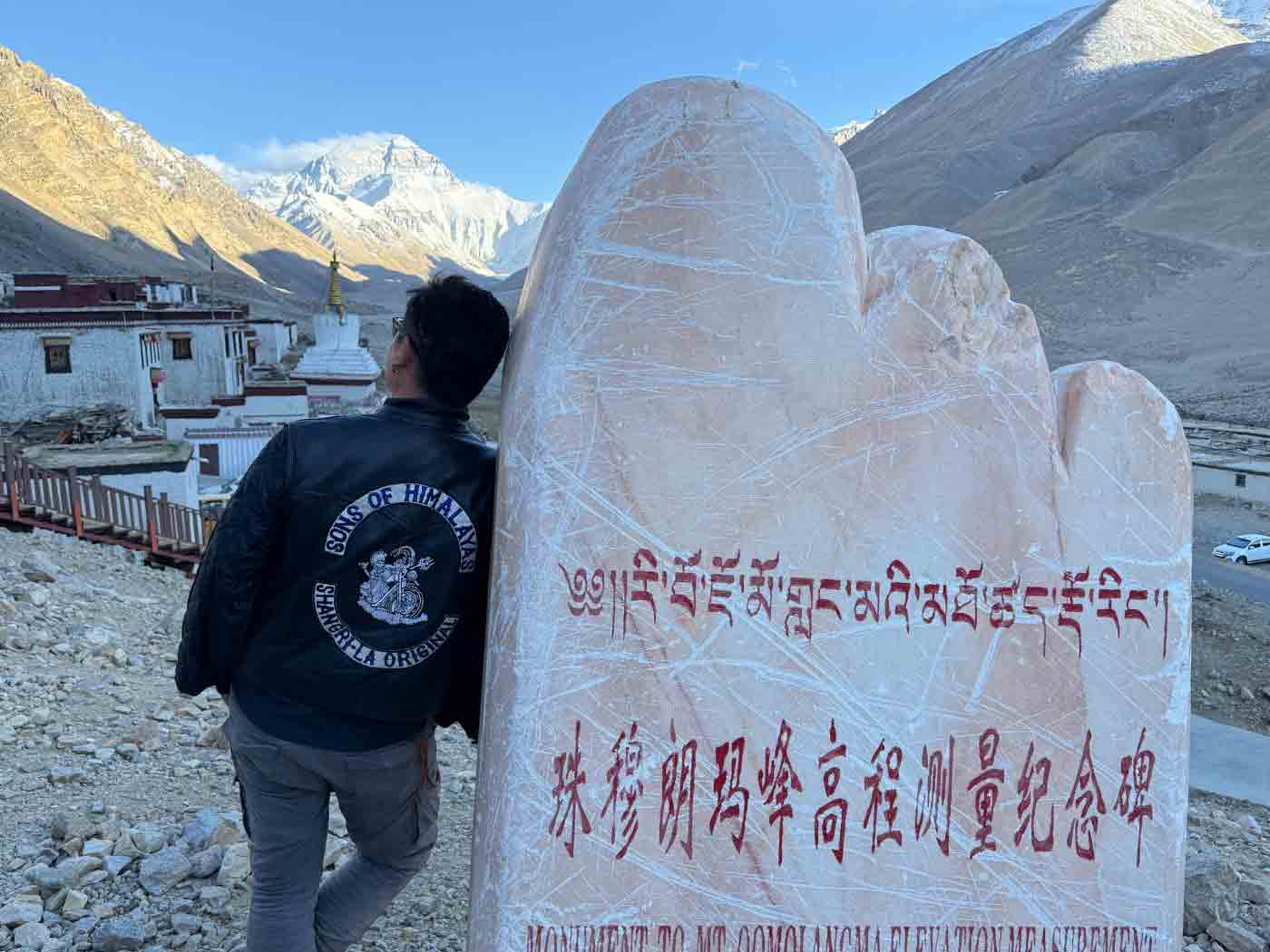mount everest north face viewed from rongbuk monastery tibet Mount Everest viewed from Rongbuk Monastery, Tibet. The world's highest mountain rises above the historic monastery near Everest Base Camp.